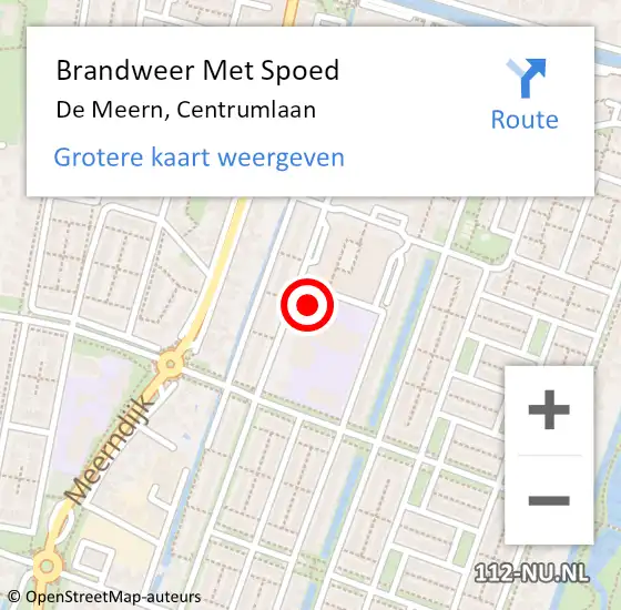 Locatie op kaart van de 112 melding: Brandweer Met Spoed Naar De Meern, Centrumlaan op 5 maart 2023 20:27