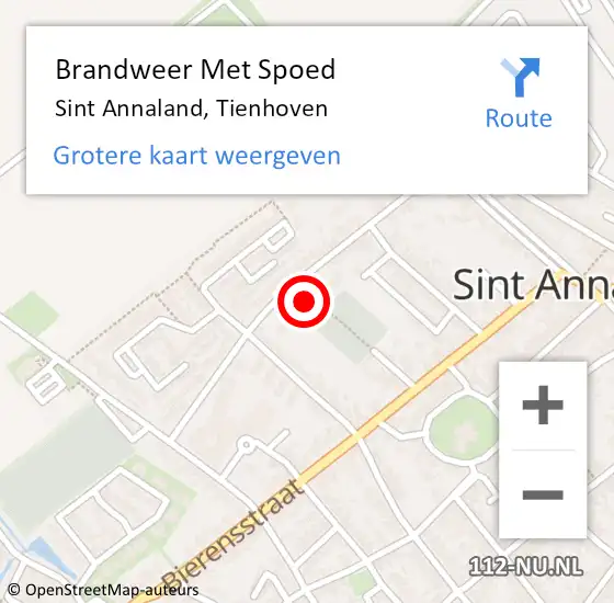 Locatie op kaart van de 112 melding: Brandweer Met Spoed Naar Sint Annaland, Tienhoven op 5 maart 2023 21:08