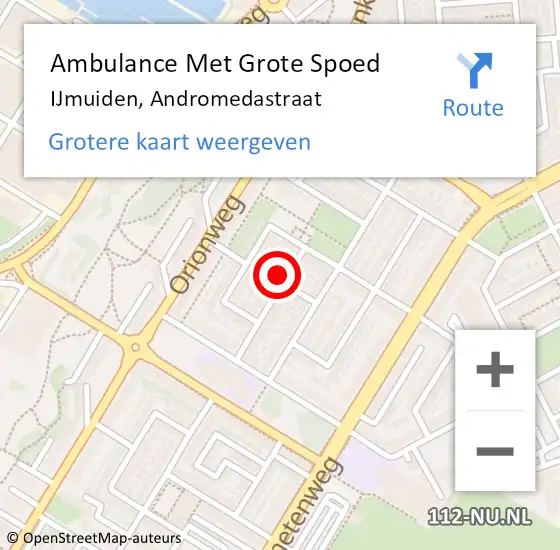 Locatie op kaart van de 112 melding: Ambulance Met Grote Spoed Naar IJmuiden, Andromedastraat op 5 maart 2023 21:51