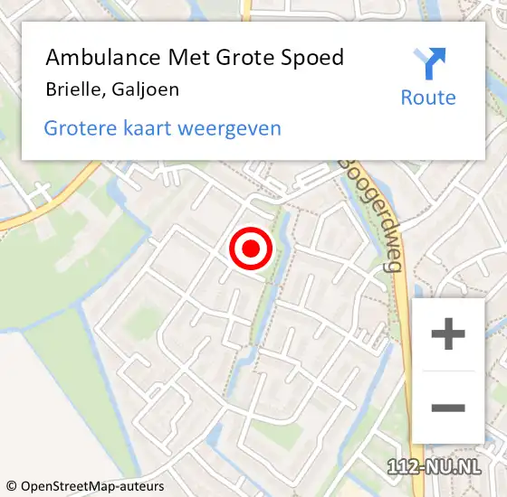 Locatie op kaart van de 112 melding: Ambulance Met Grote Spoed Naar Brielle, Galjoen op 5 maart 2023 22:32