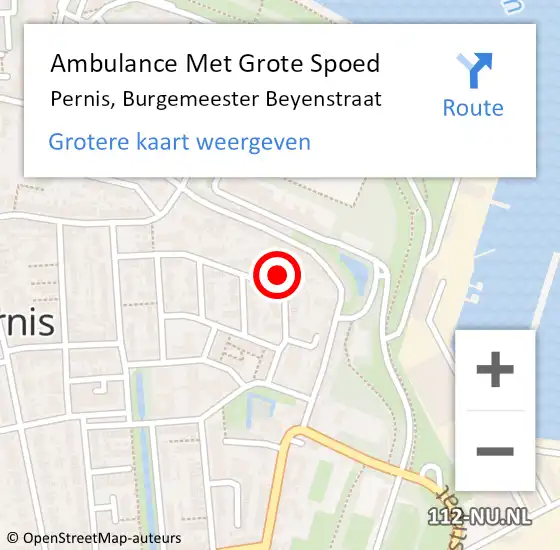 Locatie op kaart van de 112 melding: Ambulance Met Grote Spoed Naar Pernis, Burgemeester Beyenstraat op 5 maart 2023 22:34