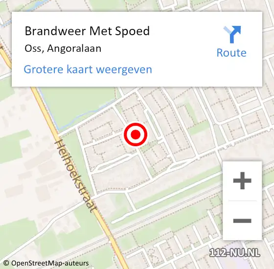 Locatie op kaart van de 112 melding: Brandweer Met Spoed Naar Oss, Angoralaan op 5 maart 2023 22:44