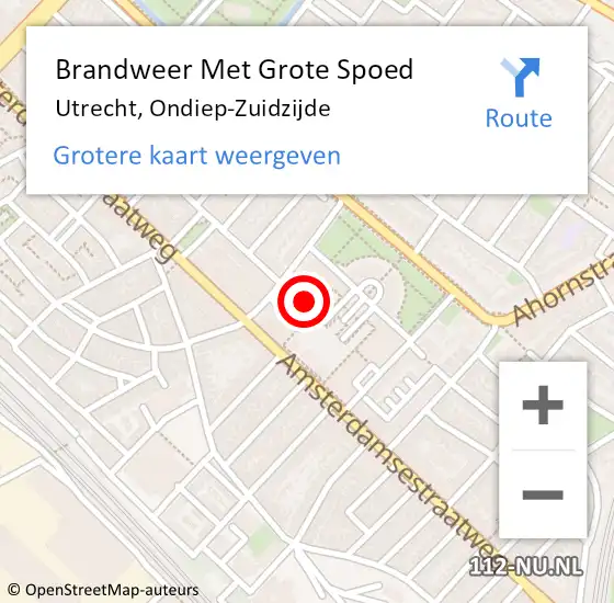 Locatie op kaart van de 112 melding: Brandweer Met Grote Spoed Naar Utrecht, Ondiep-Zuidzijde op 6 maart 2023 00:18