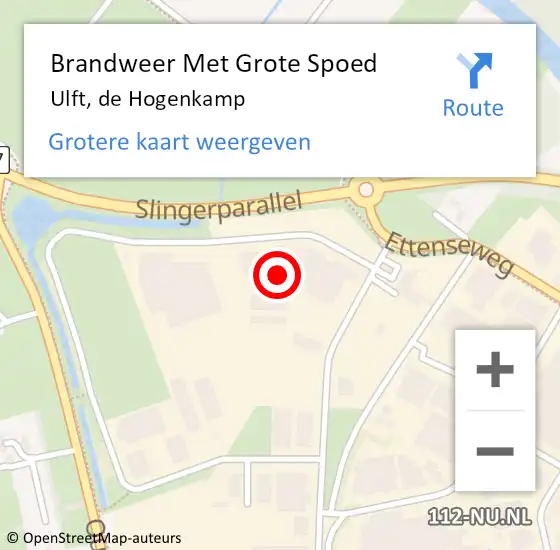 Locatie op kaart van de 112 melding: Brandweer Met Grote Spoed Naar Ulft, de Hogenkamp op 6 maart 2023 00:51