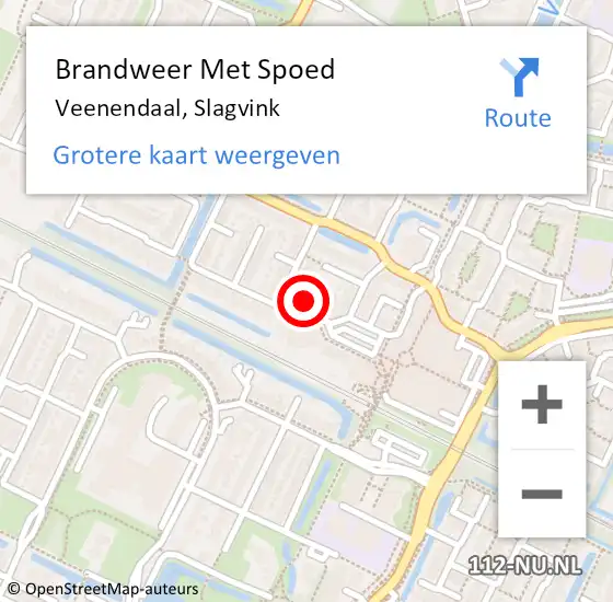 Locatie op kaart van de 112 melding: Brandweer Met Spoed Naar Veenendaal, Slagvink op 6 maart 2023 01:01