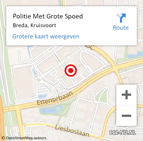 Locatie op kaart van de 112 melding: Politie Met Grote Spoed Naar Breda, Kruisvoort op 6 maart 2023 01:56