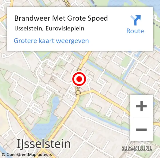 Locatie op kaart van de 112 melding: Brandweer Met Grote Spoed Naar IJsselstein, Eurovisieplein op 6 maart 2023 02:32