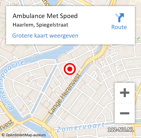 Locatie op kaart van de 112 melding: Ambulance Met Spoed Naar Haarlem, Spiegelstraat op 6 maart 2023 04:53