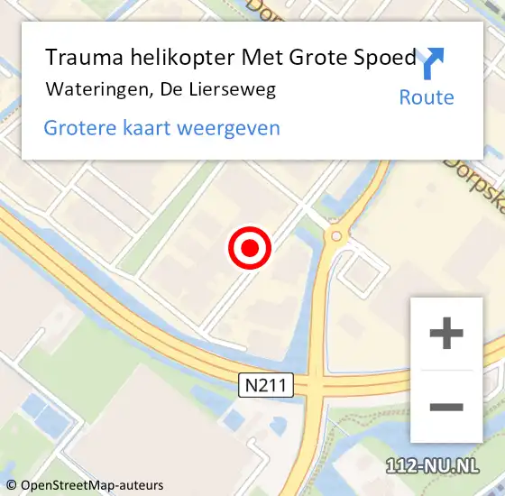 Locatie op kaart van de 112 melding: Trauma helikopter Met Grote Spoed Naar Wateringen, De Lierseweg op 6 maart 2023 08:01