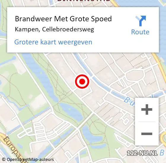 Locatie op kaart van de 112 melding: Brandweer Met Grote Spoed Naar Kampen, Cellebroedersweg op 6 maart 2023 08:23