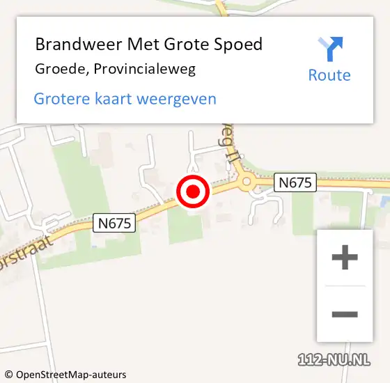 Locatie op kaart van de 112 melding: Brandweer Met Grote Spoed Naar Groede, Provincialeweg op 6 maart 2023 09:08