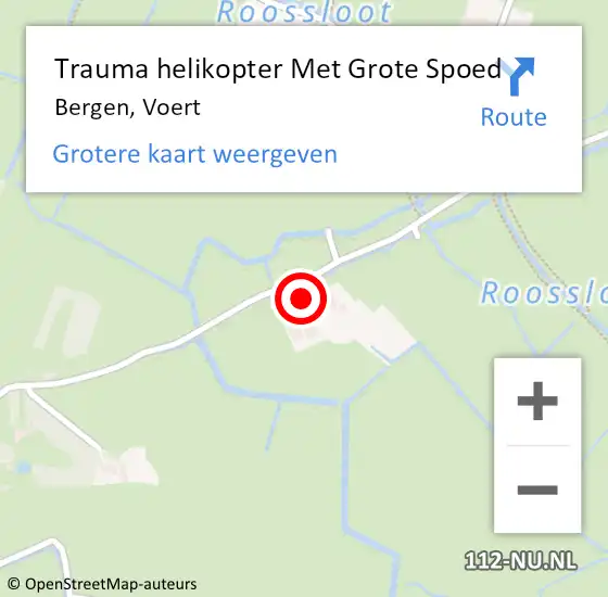Locatie op kaart van de 112 melding: Trauma helikopter Met Grote Spoed Naar Bergen, Voert op 6 maart 2023 09:16