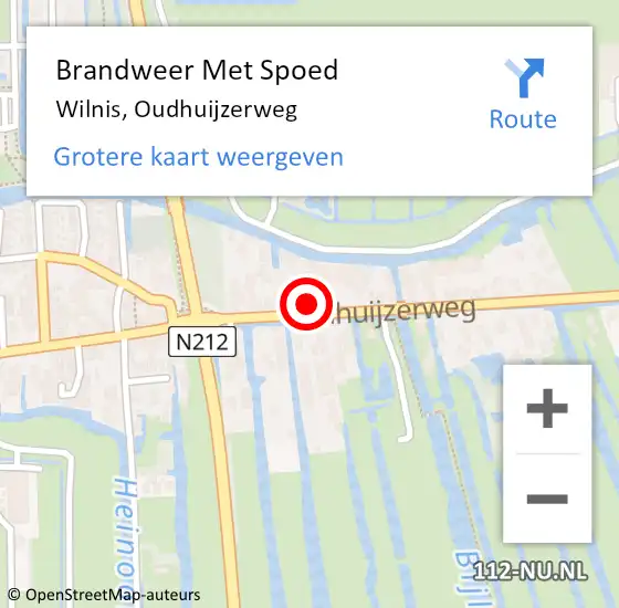 Locatie op kaart van de 112 melding: Brandweer Met Spoed Naar Wilnis, Oudhuijzerweg op 6 maart 2023 09:29