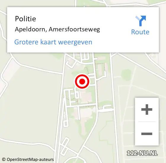 Locatie op kaart van de 112 melding: Politie Apeldoorn, Amersfoortseweg op 6 maart 2023 09:37