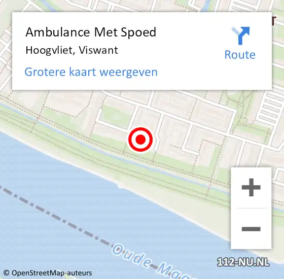 Locatie op kaart van de 112 melding: Ambulance Met Spoed Naar Hoogvliet, Viswant op 6 maart 2023 10:11