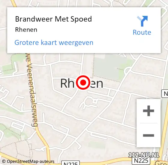 Locatie op kaart van de 112 melding: Brandweer Met Spoed Naar Rhenen op 6 maart 2023 11:18