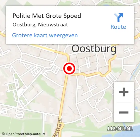 Locatie op kaart van de 112 melding: Politie Met Grote Spoed Naar Oostburg, Nieuwstraat op 6 maart 2023 11:52