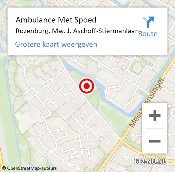 Locatie op kaart van de 112 melding: Ambulance Met Spoed Naar Rozenburg, Mw. J. Aschoff-Stiermanlaan op 6 maart 2023 12:06