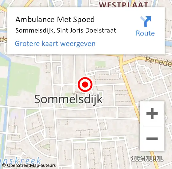 Locatie op kaart van de 112 melding: Ambulance Met Spoed Naar Sommelsdijk, Sint Joris Doelstraat op 6 maart 2023 12:19