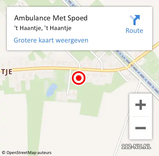 Locatie op kaart van de 112 melding: Ambulance Met Spoed Naar 't Haantje, 't Haantje op 6 maart 2023 14:07
