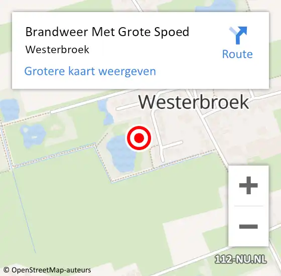 Locatie op kaart van de 112 melding: Brandweer Met Grote Spoed Naar Westerbroek op 6 maart 2023 14:20