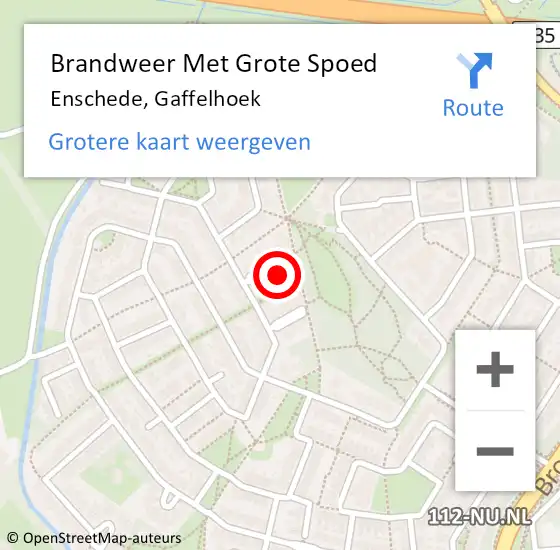 Locatie op kaart van de 112 melding: Brandweer Met Grote Spoed Naar Enschede, Gaffelhoek op 6 maart 2023 15:23