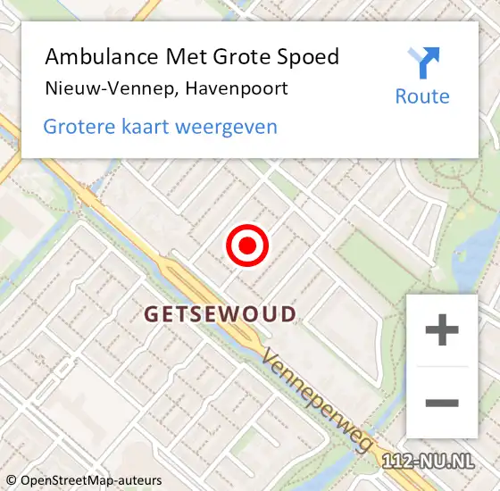 Locatie op kaart van de 112 melding: Ambulance Met Grote Spoed Naar Nieuw-Vennep, Havenpoort op 6 maart 2023 15:34