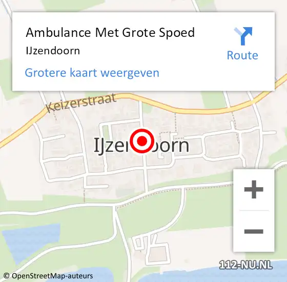 Locatie op kaart van de 112 melding: Ambulance Met Grote Spoed Naar IJzendoorn op 6 maart 2023 15:41