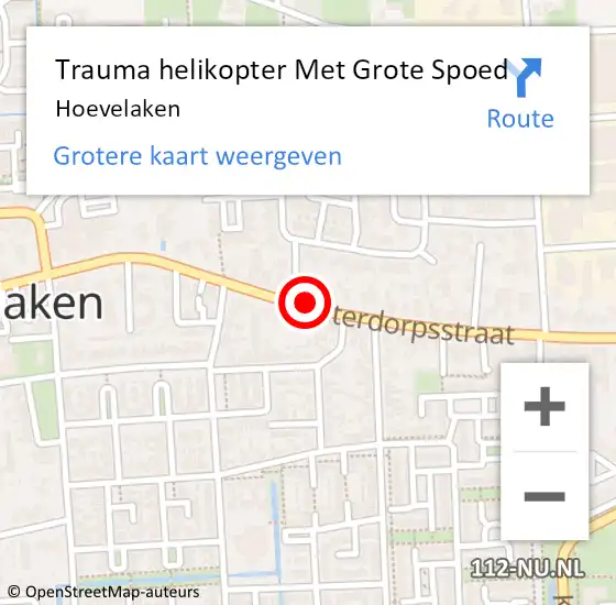 Locatie op kaart van de 112 melding: Trauma helikopter Met Grote Spoed Naar Hoevelaken op 6 maart 2023 15:42