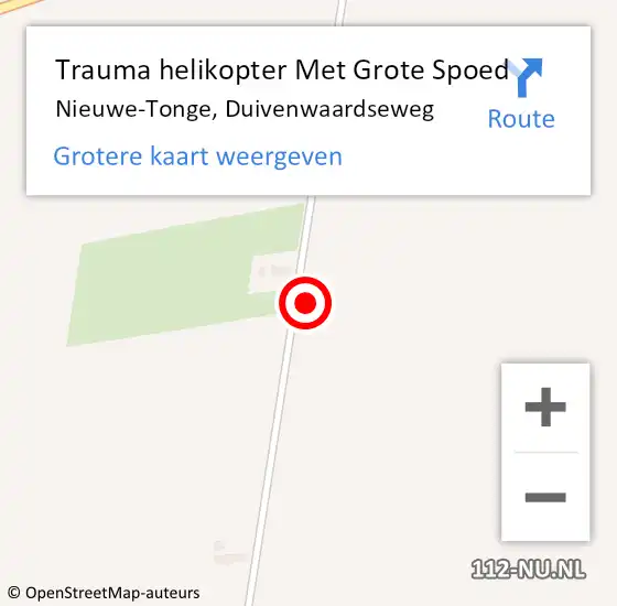 Locatie op kaart van de 112 melding: Trauma helikopter Met Grote Spoed Naar Nieuwe-Tonge, Duivenwaardseweg op 6 maart 2023 17:05