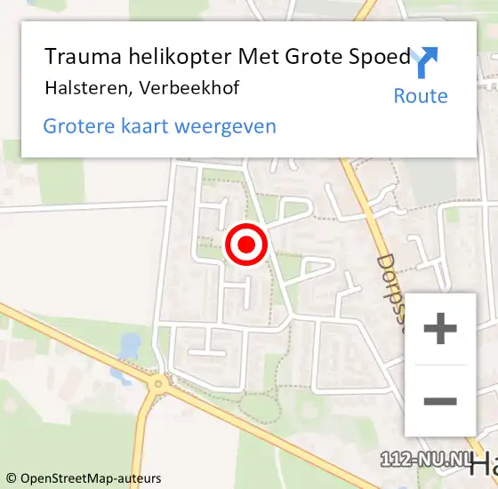 Locatie op kaart van de 112 melding: Trauma helikopter Met Grote Spoed Naar Halsteren, Verbeekhof op 6 maart 2023 17:53