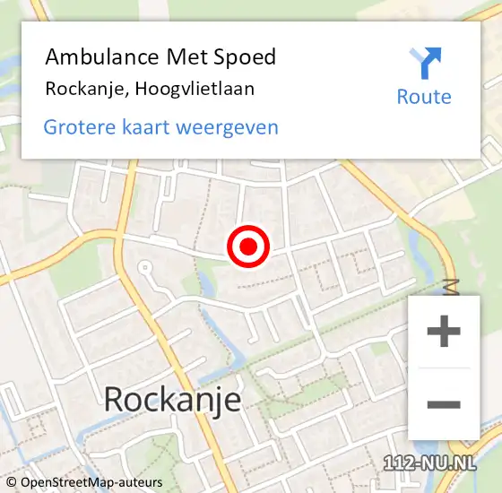 Locatie op kaart van de 112 melding: Ambulance Met Spoed Naar Rockanje, Hoogvlietlaan op 6 maart 2023 18:46