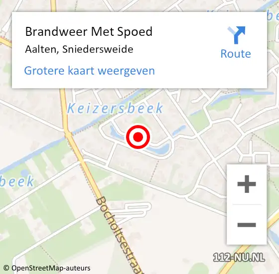 Locatie op kaart van de 112 melding: Brandweer Met Spoed Naar Aalten, Sniedersweide op 6 maart 2023 18:56