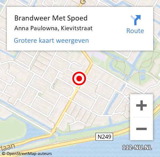 Locatie op kaart van de 112 melding: Brandweer Met Spoed Naar Anna Paulowna, Kievitstraat op 6 maart 2023 19:13