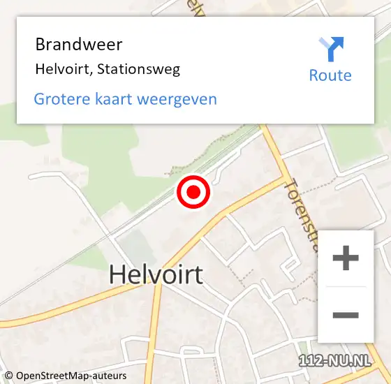 Locatie op kaart van de 112 melding: Brandweer Helvoirt, Stationsweg op 6 maart 2023 21:32