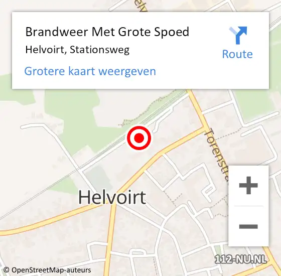 Locatie op kaart van de 112 melding: Brandweer Met Grote Spoed Naar Helvoirt, Stationsweg op 6 maart 2023 21:35