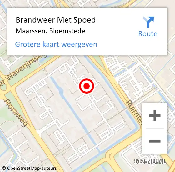 Locatie op kaart van de 112 melding: Brandweer Met Spoed Naar Maarssen, Bloemstede op 6 maart 2023 23:03