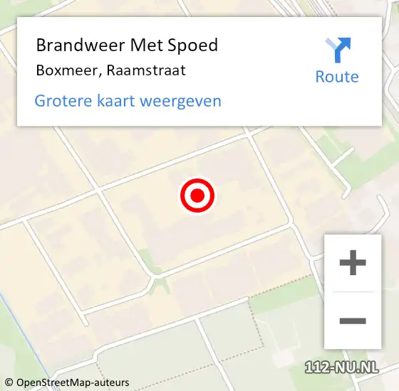 Locatie op kaart van de 112 melding: Brandweer Met Spoed Naar Boxmeer, Raamstraat op 6 maart 2023 23:26