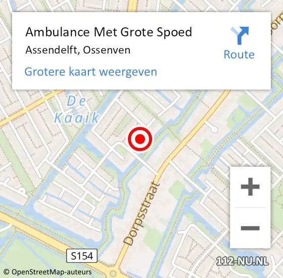 Locatie op kaart van de 112 melding: Ambulance Met Grote Spoed Naar Assendelft, Ossenven op 7 maart 2023 01:12