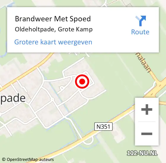 Locatie op kaart van de 112 melding: Brandweer Met Spoed Naar Oldeholtpade, Grote Kamp op 7 maart 2023 01:55