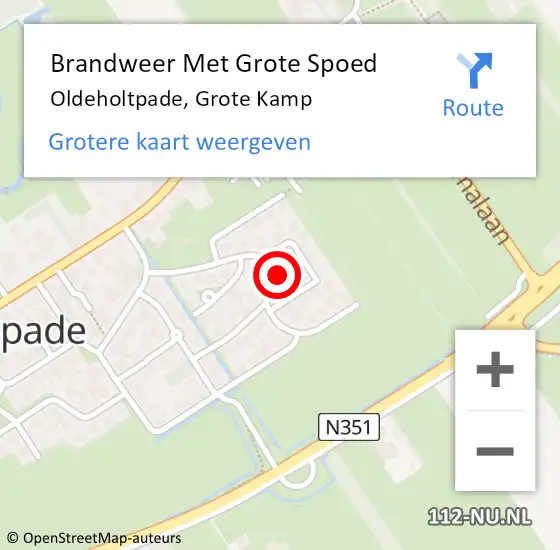 Locatie op kaart van de 112 melding: Brandweer Met Grote Spoed Naar Oldeholtpade, Grote Kamp op 7 maart 2023 02:16