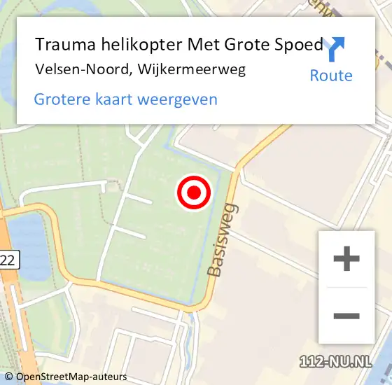 Locatie op kaart van de 112 melding: Trauma helikopter Met Grote Spoed Naar Velsen-Noord, Wijkermeerweg op 7 maart 2023 03:17