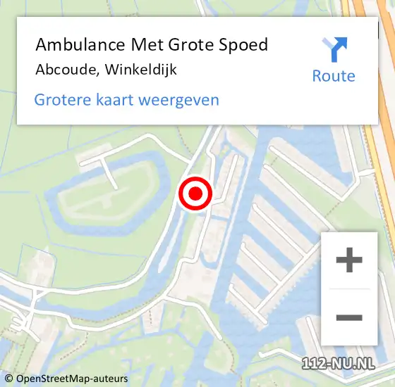 Locatie op kaart van de 112 melding: Ambulance Met Grote Spoed Naar Abcoude, Winkeldijk op 7 maart 2023 03:23