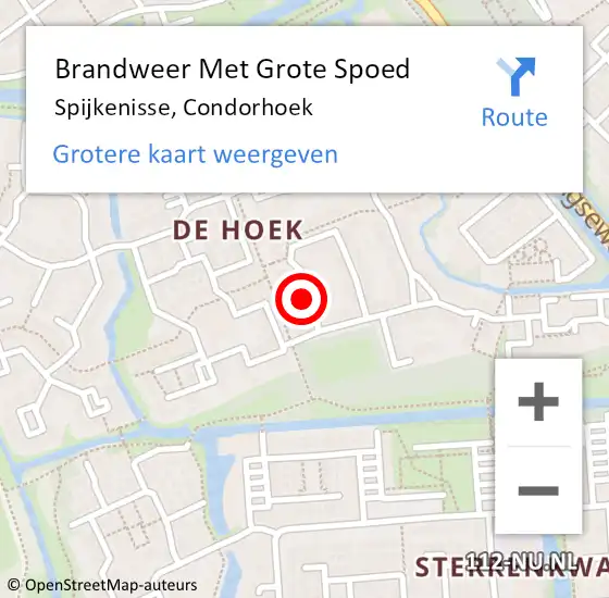 Locatie op kaart van de 112 melding: Brandweer Met Grote Spoed Naar Spijkenisse, Condorhoek op 7 maart 2023 08:26