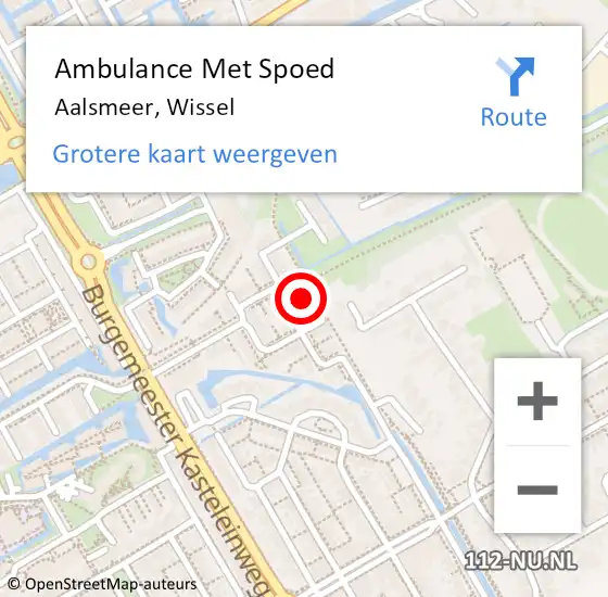 Locatie op kaart van de 112 melding: Ambulance Met Spoed Naar Aalsmeer, Wissel op 7 maart 2023 08:39