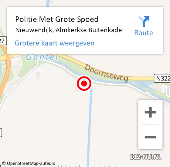 Locatie op kaart van de 112 melding: Politie Met Grote Spoed Naar Nieuwendijk, Almkerkse Buitenkade op 7 maart 2023 08:55