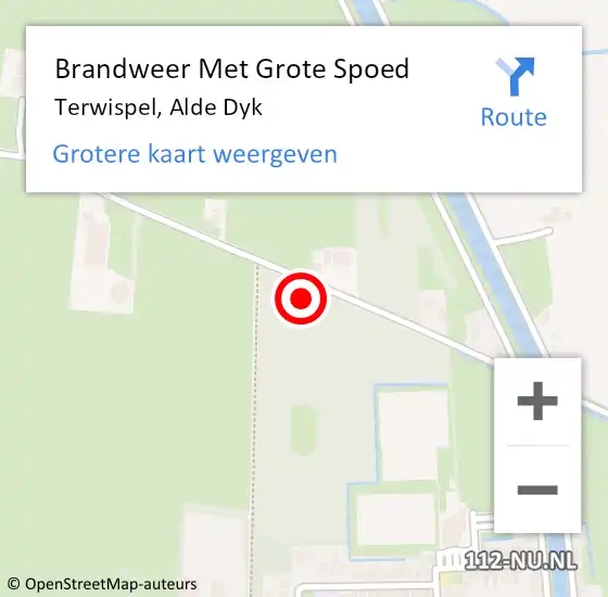 Locatie op kaart van de 112 melding: Brandweer Met Grote Spoed Naar Terwispel, Alde Dyk op 7 maart 2023 09:05