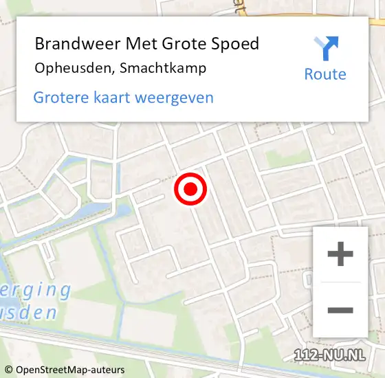 Locatie op kaart van de 112 melding: Brandweer Met Grote Spoed Naar Opheusden, Smachtkamp op 7 maart 2023 09:08