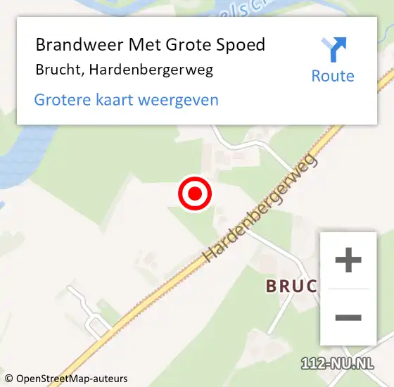Locatie op kaart van de 112 melding: Brandweer Met Grote Spoed Naar Brucht, Hardenbergerweg op 7 maart 2023 09:21