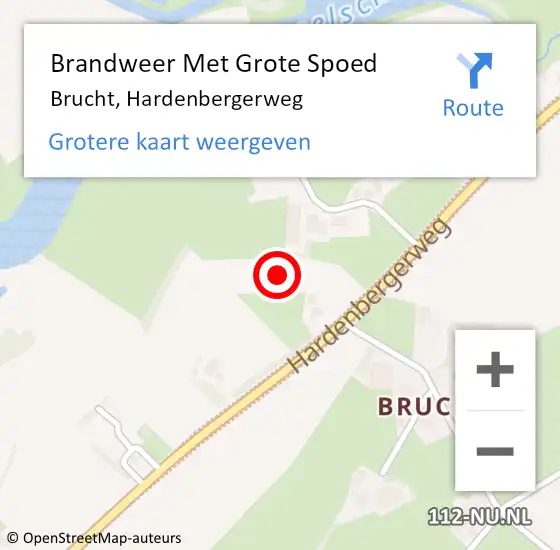 Locatie op kaart van de 112 melding: Brandweer Met Grote Spoed Naar Brucht, Hardenbergerweg op 7 maart 2023 09:23